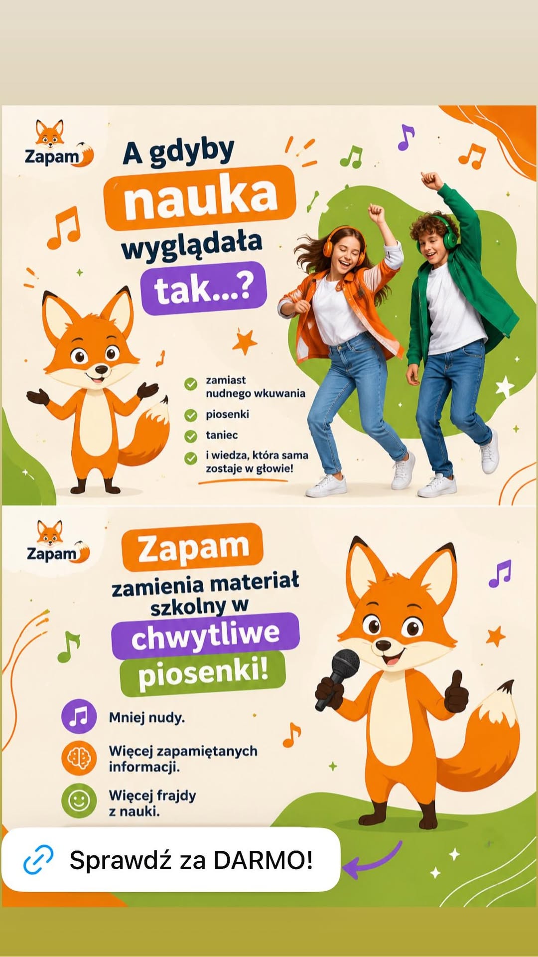 A gdyby nauka wyglądała tak? Zamiast nudnego wkuwania: piosenki, taniec i wiedza, która sama zostaje w głowie.